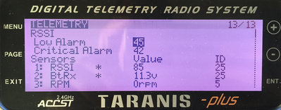 RSSI and RX voltage come straight from the receiver