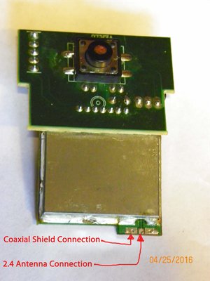 Antenna pads, the two connections.