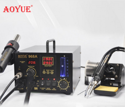 AOYUE 968A+  Soldering Station 3-in-1<br />Soldering Iron    <br />Smoke Absorber<br />Hot Air Gun